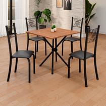 Conjunto de Mesa Tubular 70x70cm Tampo em Mdf 4 Cadeiras Sara Conjunto de Mesa Tubular 70x70cm Tampo em Mdf 4 Cadeiras Sara