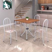 Conjunto de Mesa Tubular 70x70cm Tampo em Mdf com 4 Cadeiras Ane B Conjunto de Mesa Tubular 70x70cm Tampo em Mdf com 4 Cadeiras Ane B