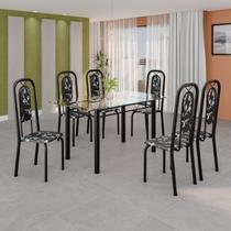 Conjunto de Mesa Tubular com 6 Cadeiras Lara Conjunto de Mesa Tubular com 6 Cadeiras Lara