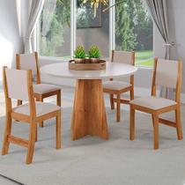 Conjunto De Mesa Viero Slin Redonda Com 4 Cadeiras