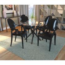 Conjunto de Mesa Volga com 4 cadeiras Polipropileno - Preto