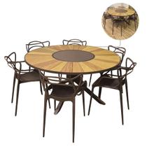 Conjunto de Mesa Zurick Pétalas de 1,30m com 6 Cadeiras Alegra para Jantar e Lazer Conjunto de Mesa Zurick Pétalas de 1,30m com 6 Cadeiras Alegra para Jantar e Lazer