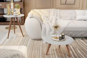 Conjunto de Mesas Centro e Lateral Natália Branco