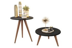 Conjunto de Mesas Centro e Lateral Natália Preto Conjunto de Mesas Centro e Lateral Natália Preto