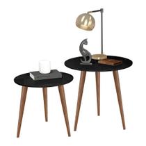 Conjunto de Mesas de Apoio e Lateral Teles Preto