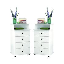 Conjunto de Mesas de Cabeceira Kansas ll Branco