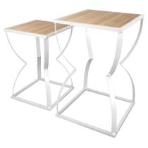 Conjunto de Mesas de Canto Mesa Lateral Decoração Belt
