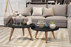 Conjunto de Mesas de Centro Ísis Preto