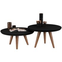 Conjunto De Mesas De Centro Luma Redondas Tripé Pés Palito Decorativas JM3 MÓVEIS