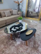 Conjunto de Mesas de Centro Orgânica Mirror Black Paris Conjunto de Mesas de Centro Orgânica Mirror Black Paris