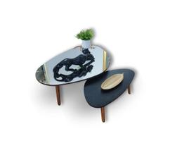 Conjunto de Mesas de Centro Orgânica Mirror Black Paris Conjunto de Mesas de Centro Orgânica Mirror Black Paris