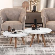 Conjunto De Mesas De Centro Para Sala Decorativas Com Pés Palito Luma - JM3