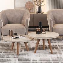 Conjunto De Mesas De Centro Para Sala Decorativas Com Pés Palito Luma - JM3 MÓVEIS