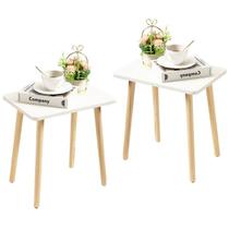 Conjunto de mesas finais FORAOFUR White Mesa lateral pequena x2 com pernas