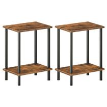 Conjunto de mesas finais HOOBRO Mesa lateral pequena com armazenamento de 2 camadas