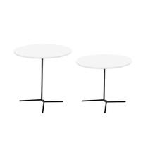 Conjunto de Mesas Laterais 60cm e 50cm Veneza Branco Base Em Ferro Tampo Em MDF Industrial Conjunto de Mesas Laterais 60cm e 50cm Veneza Branco Base Em Ferro Tampo Em MDF Industrial