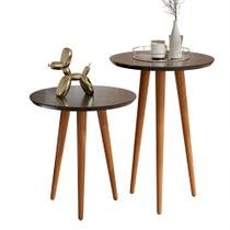 Conjunto de Mesas: Lateral e Apoio Pés Retrô Bella