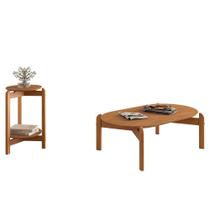 Conjunto de Mesas Lizz Lateral Redonda e Oblonga - Casa D