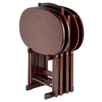 Conjunto de Mesas para Lanches Winsome Nathan 4 Dobráveis com Suporte Conjunto de Mesas para Lanches Winsome Nathan 4 Dobráveis com Suporte