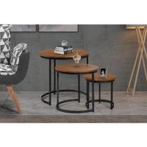 Conjunto de Mesas Safira Laterais Decorativas