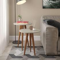 Conjunto de Mesas Slim Off White - Patrimar