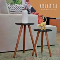 Conjunto de Mesinhas Canto E Apoio De Sofá Pe Palita