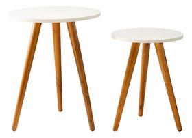 Conjunto de Mesinhas Canto E Apoio Pe Palito Decorativa