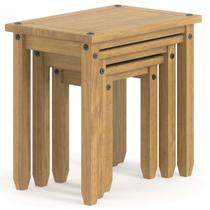 Conjunto de Mesinhas de Madeira Maciça Marrom Antique - Pense Dentro da Caixa Conjunto de Mesinhas de Madeira Maciça Marrom Antique - Pense Dentro da Caixa