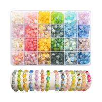 Conjunto De Miçangas Acrílicas Coloridas Em Formato De Estrela E Coração 480 Peças Com Folha Dourada