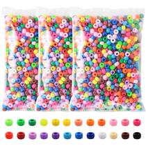 Conjunto de miçangas artesanais Simetufy Pony Beads 3600 unidades 6x9mm 24 cores