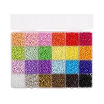 Conjunto De Miçangas Coloridas De 3mm Com 24 Compartimentos Para DIY, Joias, Pulseiras, Brincos E