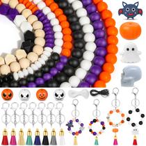 Conjunto de miçangas de silicone Lucomb Halloween, 221 unidades para fabricação de chaveiros