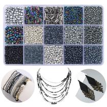 Conjunto de miçangas GorgGorho 15 cores, 4 mm, pequenas sementes de vidro variadas