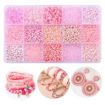 Conjunto de miçangas GorgGorho 15 cores, 4 mm, pequenas sementes de vidro variadas