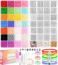 Conjunto de miçangas Paodey 4 mm Glass Seed Beads 28 cores 6500 unidades 6/0