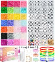 Conjunto de miçangas para fabricação de joias Paodey 3 mm Glass Seed Beads 28 Color