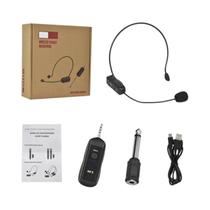 Conjunto De Microfone Lavalier Sem Fio Montado Na Cabeça Transmissor E Receptor 2.4G Para Ensino E