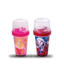 Conjunto de Milkshaike de Bela Adormecida e Homem Aranha - Plasútil Conjunto de Milkshaike de Bela Adormecida e Homem Aranha - Plasútil