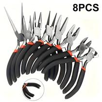 Conjunto De Mini Alicates Para Joias 3/8 Peças, Alicates De Bico Redondo E Curvo Para Artesanato DIY