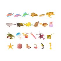 Conjunto De Mini Animais Oceânicos Para Crianças: Golfinho, Tubarão, Tartaruga - Figuras De Ação
