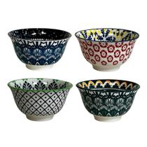 Conjunto de Mini Bowls em Cerâmica 4 Peças Estampados - UNIK HOME