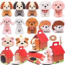 Conjunto de mini cachorros de pelúcia Toy Figures HAPGFS de 12 peças com chaveiros