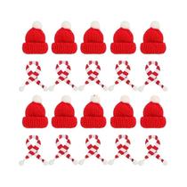 Conjunto De Mini Chapéu E Cachecol De Natal 20 Peças, Capa De Garrafa De Vinho Com Chapéu De Papai Conjunto De Mini Chapéu E Cachecol De Natal 20 Peças, Capa De Garrafa De Vinho Com Chapéu De Papai