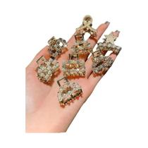 Conjunto De Mini Clipes De Cabelo De Metal Com Imitação De Pérola E Strass Para Mulheres Conjunto De Mini Clipes De Cabelo De Metal Com Imitação De Pérola E Strass Para Mulheres