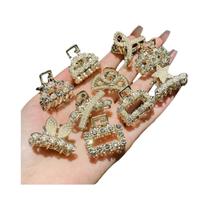 Conjunto De Mini Clips De Cabelo De Metal Com Pérolas Imitadas E Strass Para Mulheres