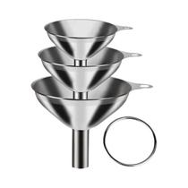 Conjunto De Mini Funis De Aço Inoxidável 3 Peças Para Encher Garrafas De Óleo Vinho Acessórios De