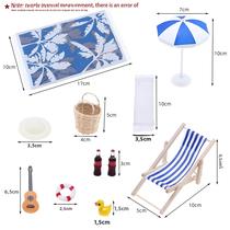 Conjunto De Mini Guarda-Sóis Para Casa De Bonecas, Decoração De Verão, Acessórios DIY Para Jardim De