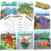Conjunto de mini livros de atividades de dinossauros, 36 unidades para lembrancinhas infantis