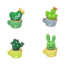 Conjunto De Mini Ornamentos De Resina De Suculentas E Cactos Para Decoração De Casa, Carro E Mesa 4
