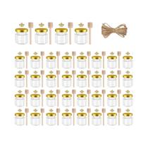 Conjunto De Mini Potes De Vidro Para Mel 1.5 Oz, Potes Hexagonais Selados Com Tampa De Colher De